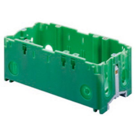 Geräte-Einbaudose für Brüstungskanal 2-fach grün