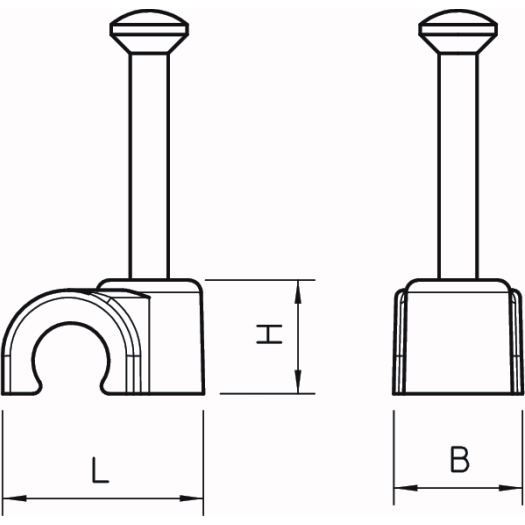 ISO-Nagel-Clip Großverpackung 9mm, L35, PP, lichtgrau, RAL 7035