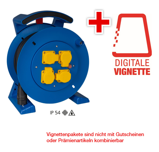 Vignetten-Paket 3 x Jumbo Kabeltrommel 2.0 mit 25 m schwerer Gummileitung und 1 x Digitale Vignette 2025