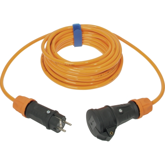 Schutzkontakt-Verlängerung  H07BQ-F 3 G 2,5 mm², 10 m, orange mit Federklappdeckel SiRoX
