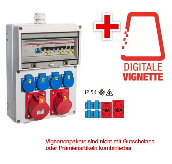 Vignetten-Paket 1 x VOTHA Wandverteiler „Würzburg“ - verdrahtet mit Digitaler Vignette 2025