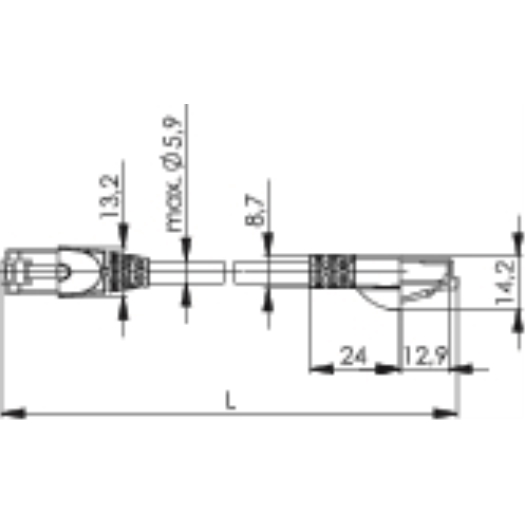 Patchkabel Cat.6A(IEC) MP8 FS 500 LSZH-15,0 m, grau