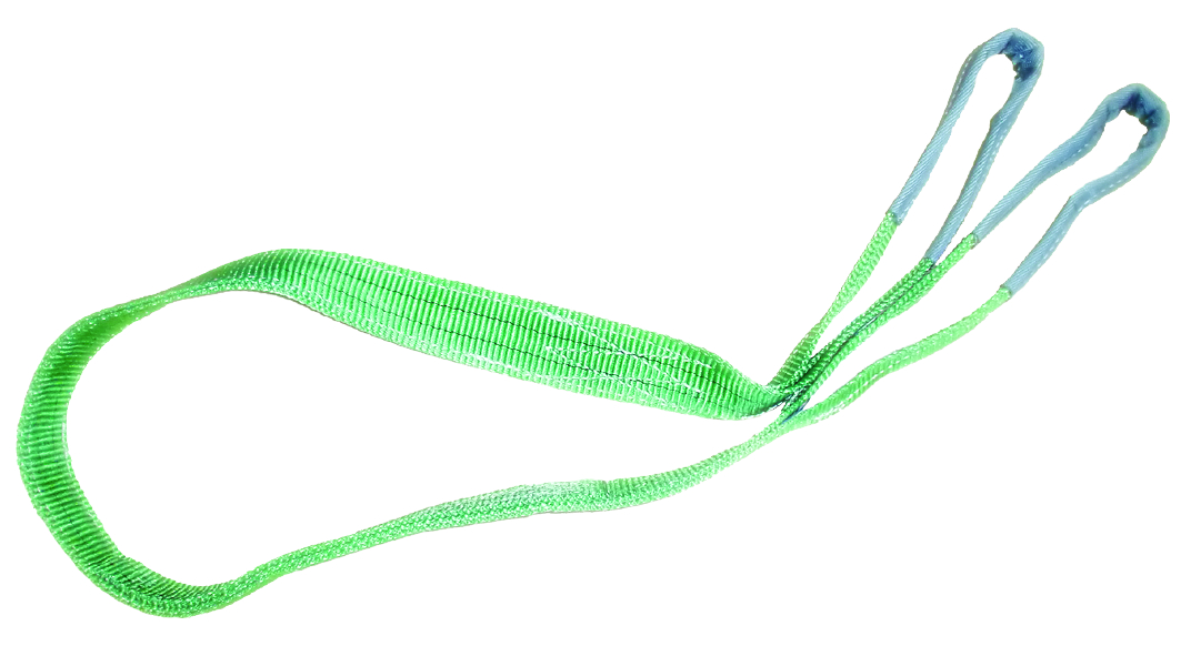 HEBEBAND 2000 KG, LÄNGE 2 M zweilagig, Farbe: grün mit verstärkten Schlaufen