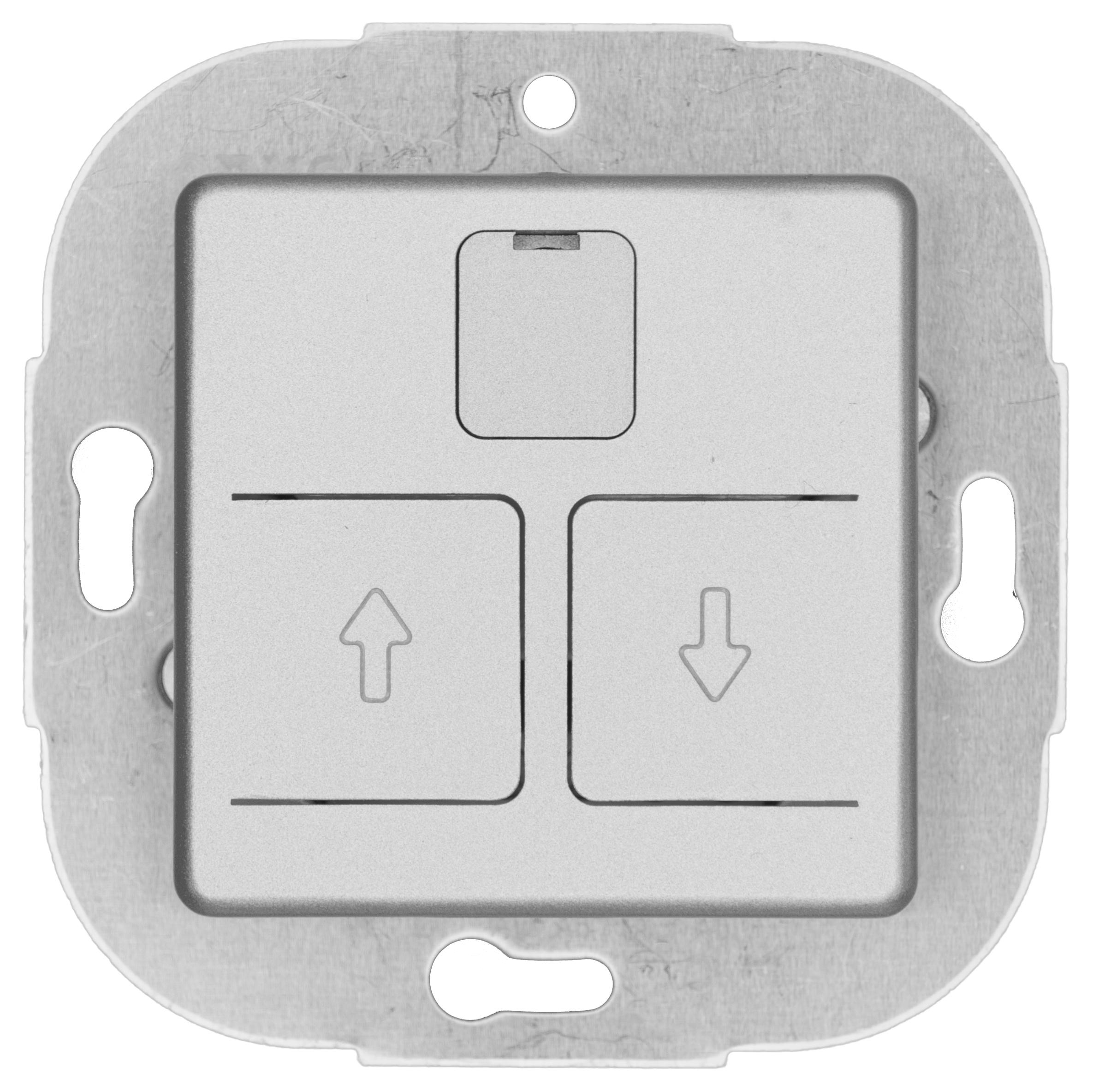 Elektronischer Rollladenschalter mit Abdeckung alu-silber-seidenglanz OPUS 55