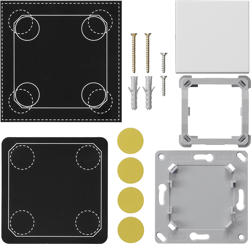 Montageset EnOcean Funk Wandsender 1-fach System 55 reinweiß-glänzend