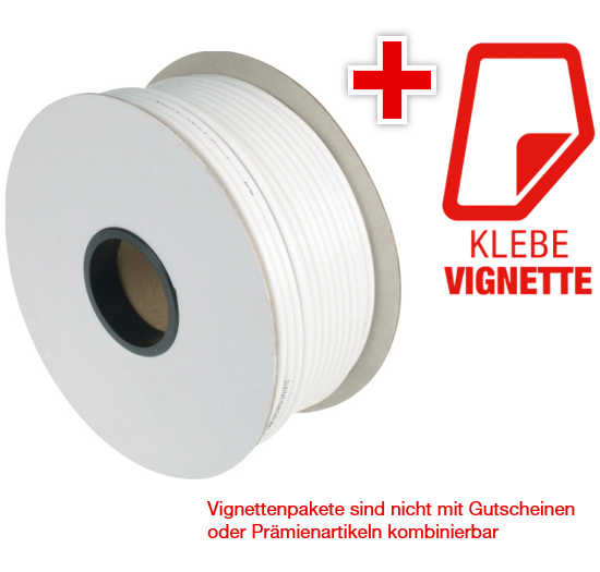 Vignetten-Paket 10 x 100 m Digital Koax-Kabel 100dB mit Klebe-Vignette 2025