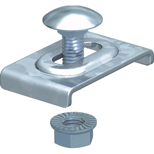 Klemmstück für Gitterrinne zur Trennstegbefestigung, St, FT