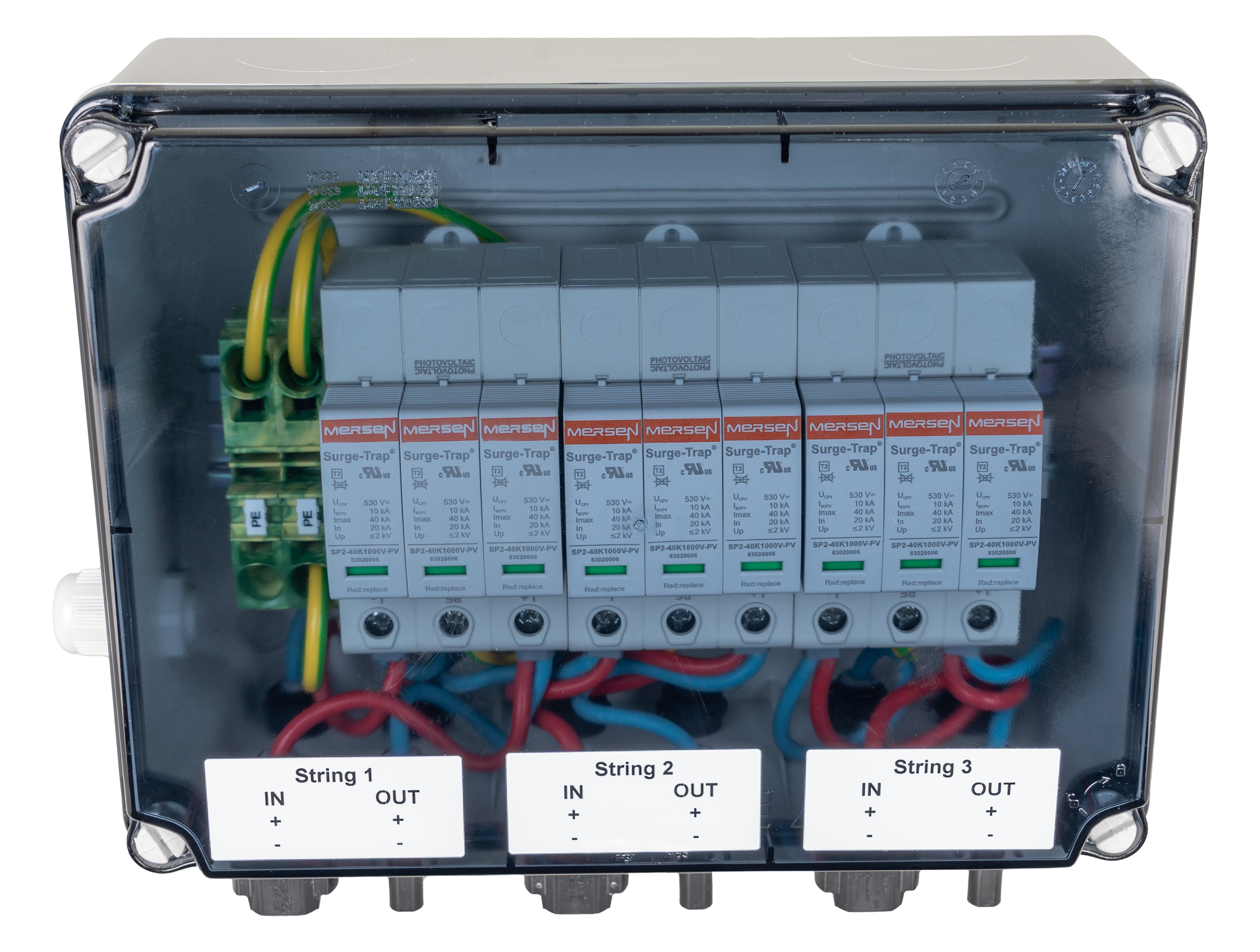Generatorenanschlusskasten für PV-Anlagen bis 1.000 V DC, 1x 3 String, MC4-Steckverbinder, SiRoX