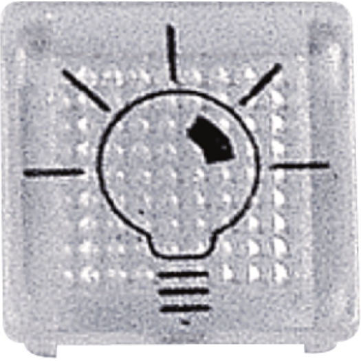 Wippe mit Signalauge transparent mit Symbol ''Licht'' OPUS-AQUA/RESIST
