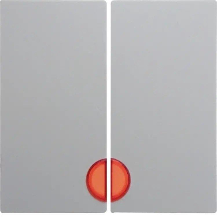 Wippe für Schalter und Taster 2-fach mit roter Linse S.1/B.3/B.7 polarweiß-matt
