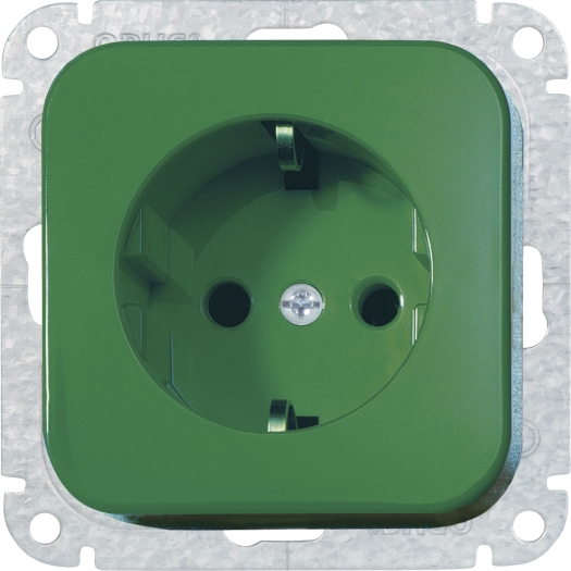 Schutzkontakt-Steckdose mit Steckklemmen Einzelverpackung grün OPUS 1