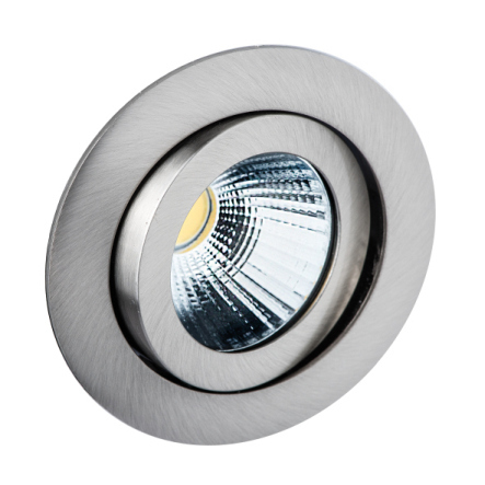 LED Einbaustr. 7 W, Eisen geb., rund, 2000-2800 K, DimmToWarm, 40°, CRI80, ohne Konverter