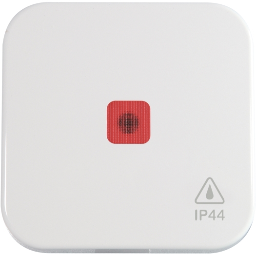 Flächenwippe für Schalter und Taster mit roter Linse IP44 reinweiß OPUS 1