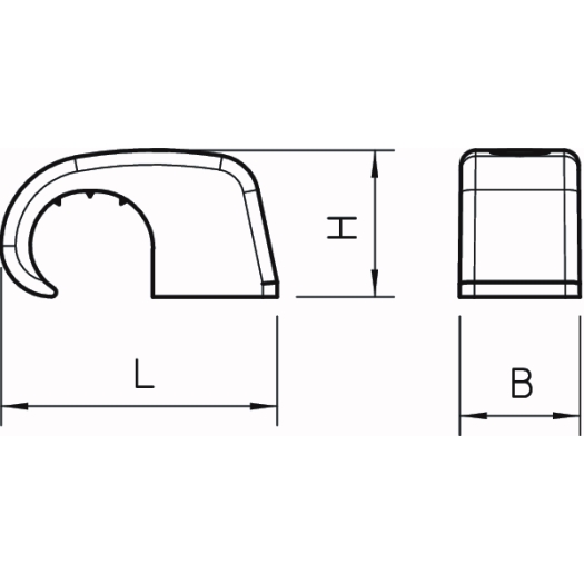 Haft-Clip ohne Nagel 21-25mm, PP, lichtgrau, RAL 7035