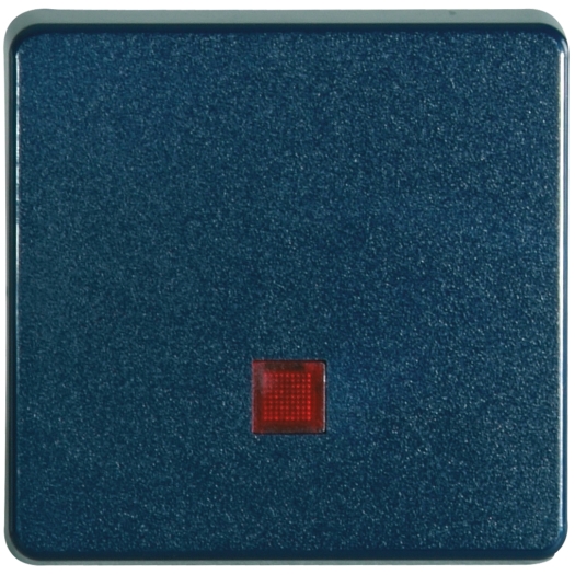 Flächenwippe für Schalter und Taster mit rotem Signalauge stahlblau OPUS-AQUA