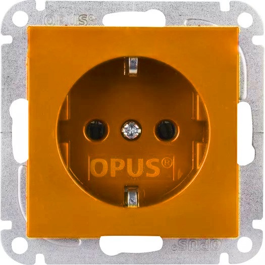 Schutzkontakt-Steckdose mit Steckklemmen Einzelverpackung orange OPUS 55