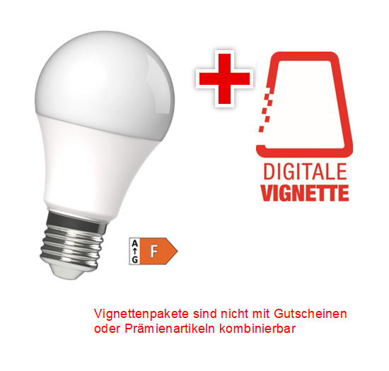 Vignetten-Paket 200 x LED-Leuchtmittel 8,5 W mit Digitaler Vignette 2025