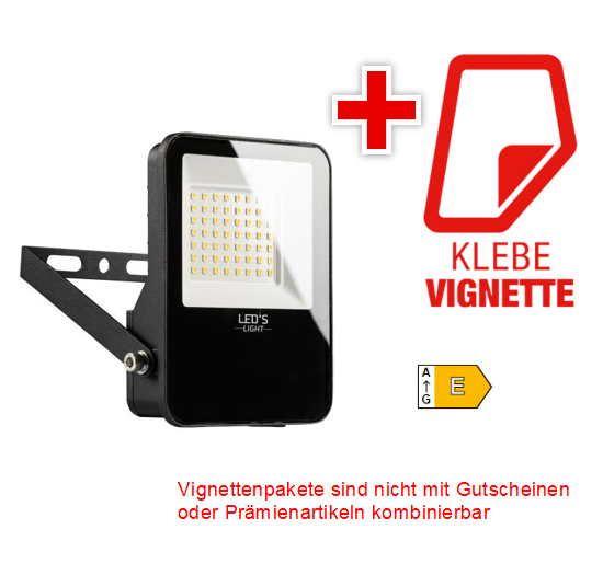 Vignetten-Paket 10 x LED-Fluter 30 W mit Klebe-Vignette 2025