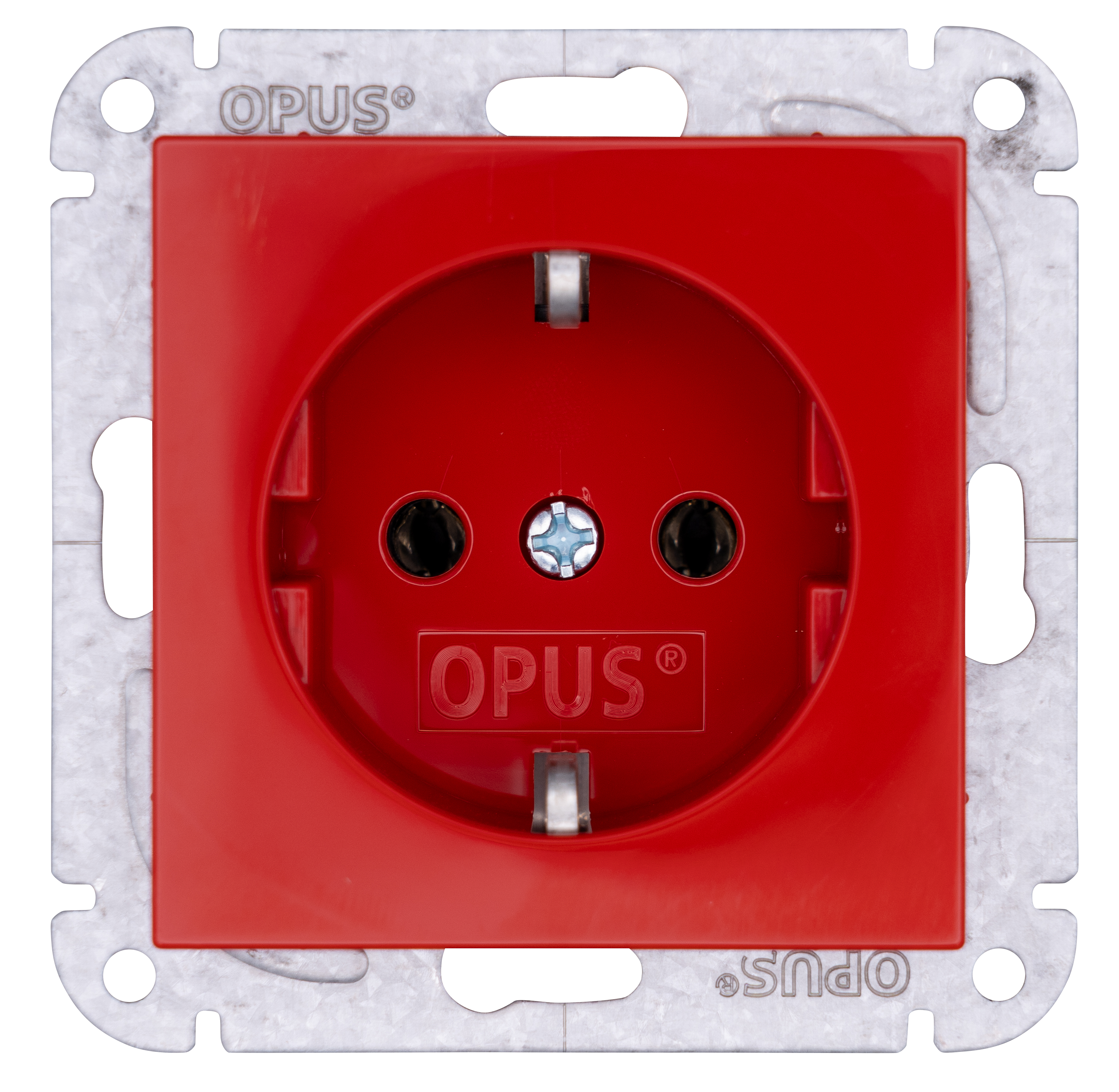 Schutzkontakt-Steckdose mit Steckklemmen Einzelverpackung rot OPUS 55