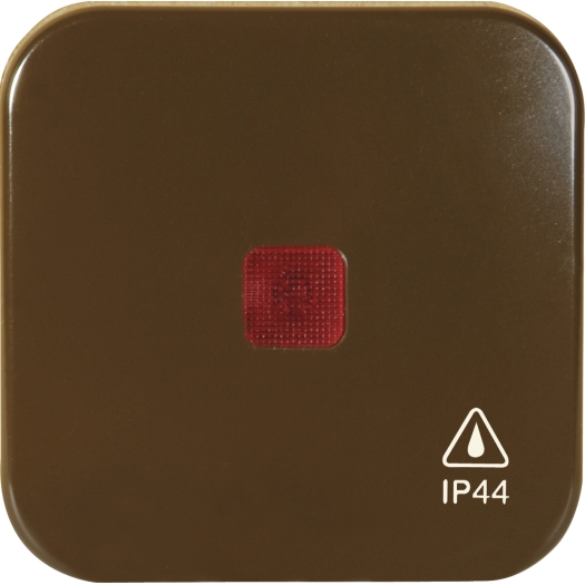 Flächenwippe für Schalter und Taster mit roter Linse IP44 sepiabraun OPUS 1