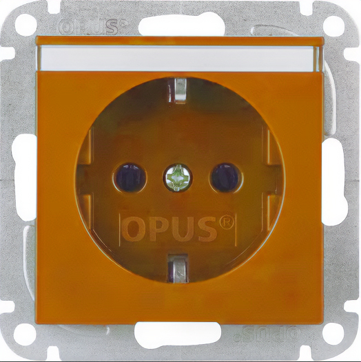Schutzkontakt-Steckdose mit Beschriftungsfeld orange OPUS 55