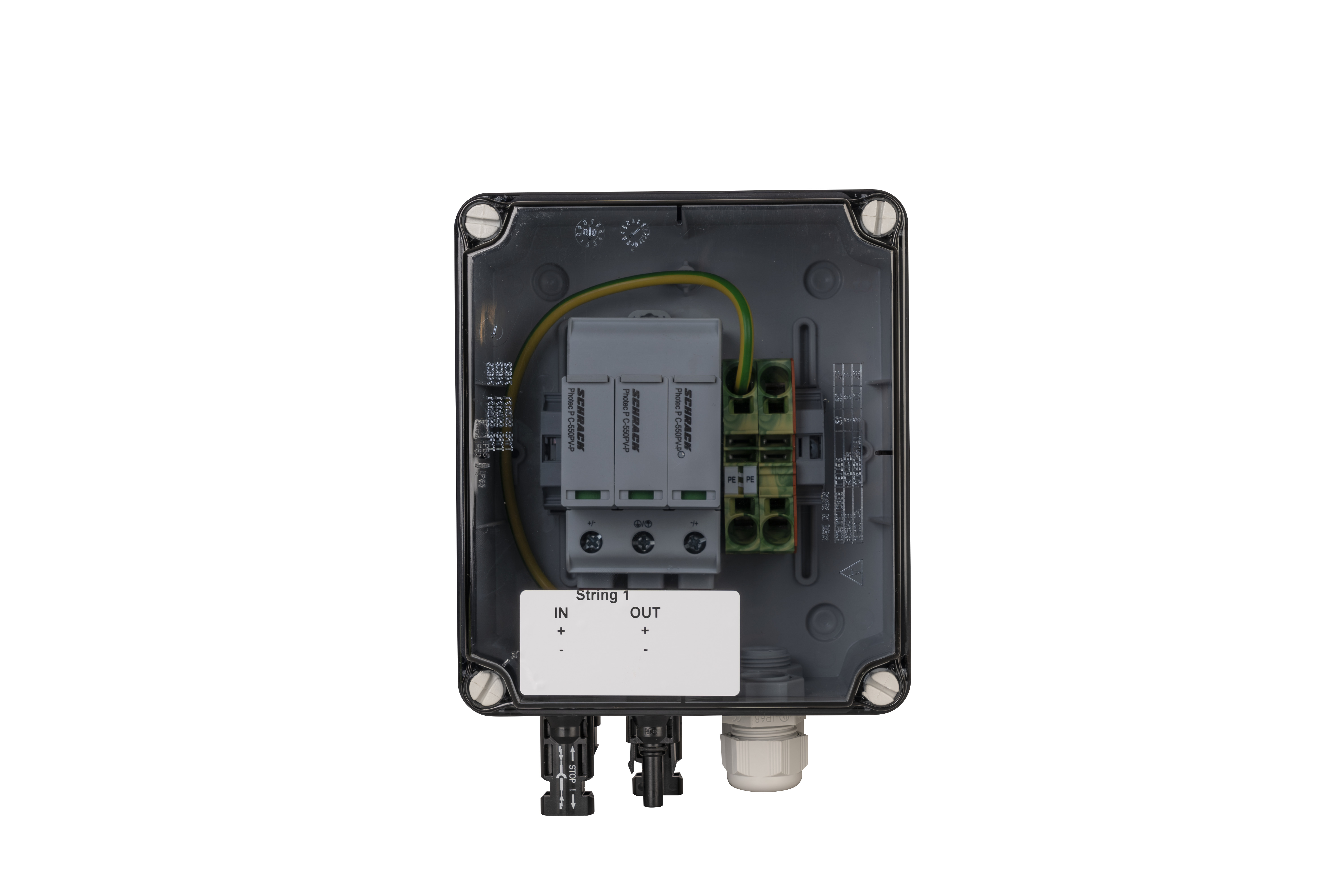 Generatorenanschlusskasten für PV-Anlagen bis 1.000 V DC, 1x 1 String, MC4-Steckverbinder, SiRoX