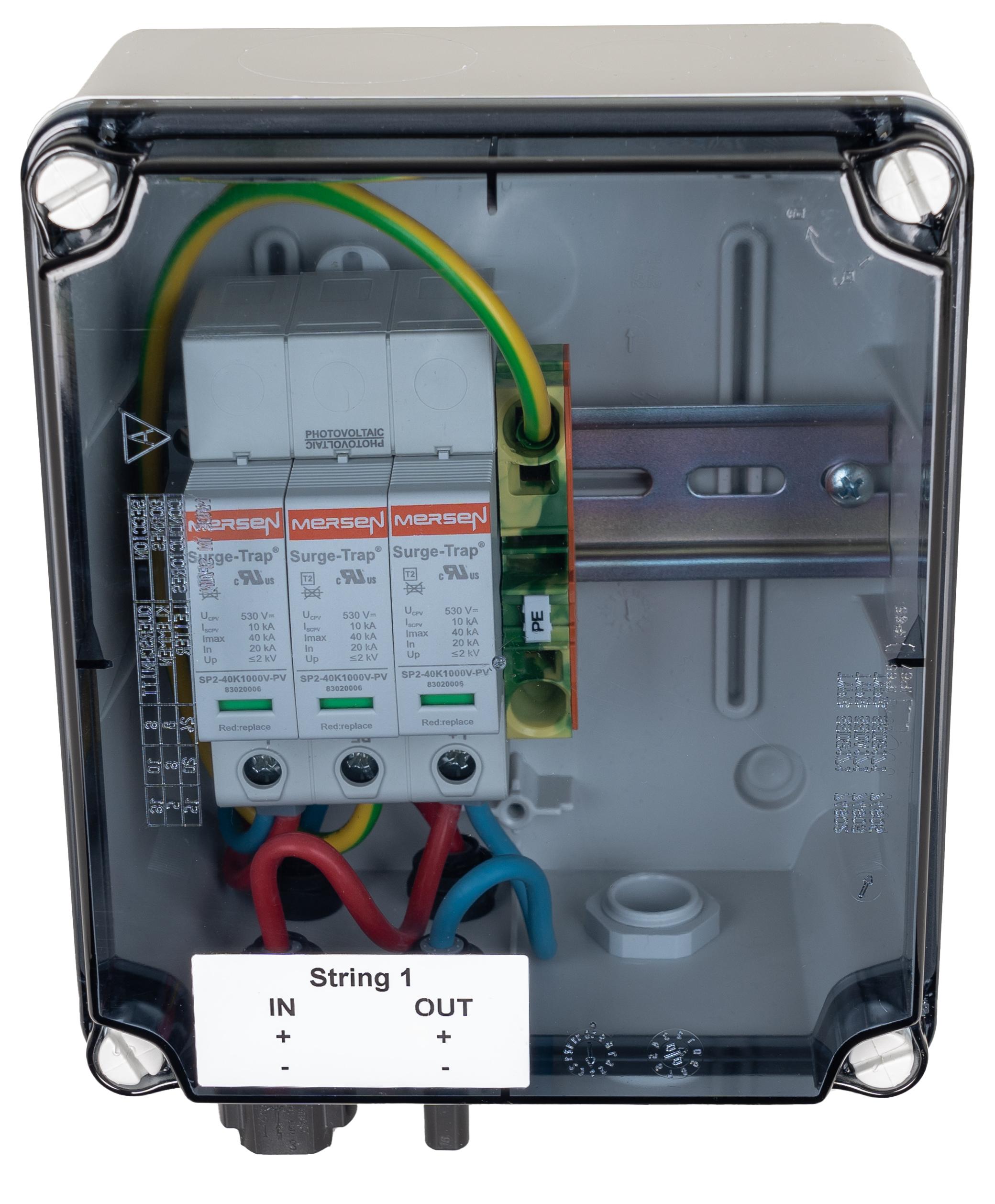Generatorenanschlusskasten für PV-Anlagen bis 1.000 V DC, 1x 1 String, SUNCLIX-Steckverbinder, SiRoX