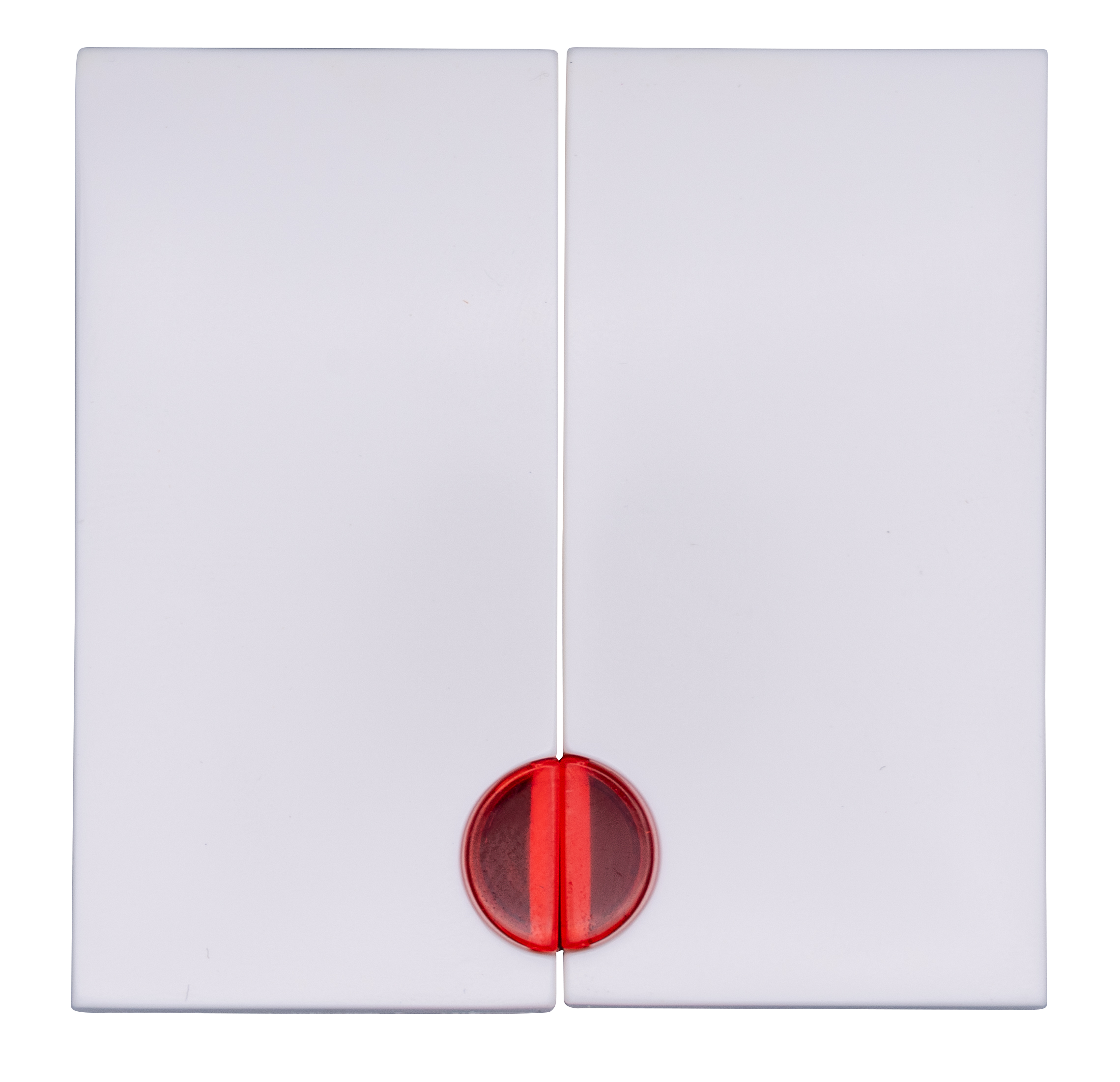 Wippe für Schalter und Taster 2-fach mit roter Linse S.1/B.3/B.7 polarweiß-glänzend
