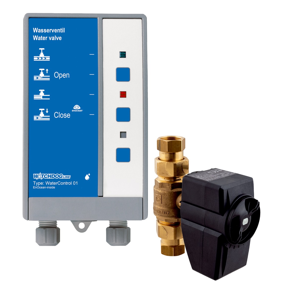 Afriso-Wasserventil-WaterControl 01 Anschlussgewinde 1" Absperrventil & EnOcean-Funk-Steuergerät